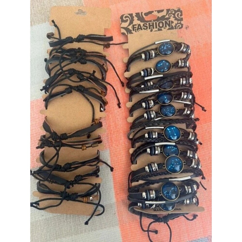 Men’s Leather Bracelets – Evil Eye & Zodiac Designs